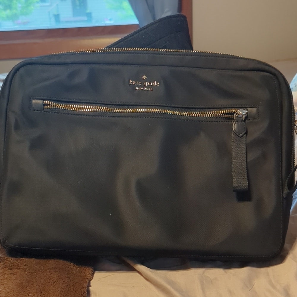 Kate Spade Black Laptop Bag with Gold Accents